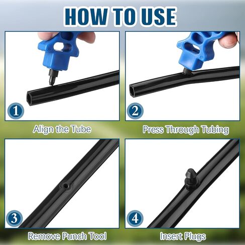 Honoson 51 Pcs Drip Irrigation Hole Punch Tool Set, Drip Irrigation Punch Tool 50 Pcs 1/4 Inch Goof Plugs for Outdoor Garden Lawn Pipe System Hose Tubing(Fresh Style) in Kuwait