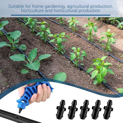 Honoson 51 Pcs Drip Irrigation Hole Punch Tool Set, Drip Irrigation Punch Tool 50 Pcs 1/4 Inch Goof Plugs for Outdoor Garden Lawn Pipe System Hose Tubing(Fresh Style) in Kuwait