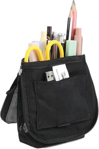 Mr. Pen- قلم القلم القلم الرصاص حقيبة ، Sit & Lay Mesh-View Design ، Black & Yellow ، Interior Pocket و 2 Loats Minting Binder ، حالة قلم رصاص لطيف للفتيات والفتيان in Saudi Arabia