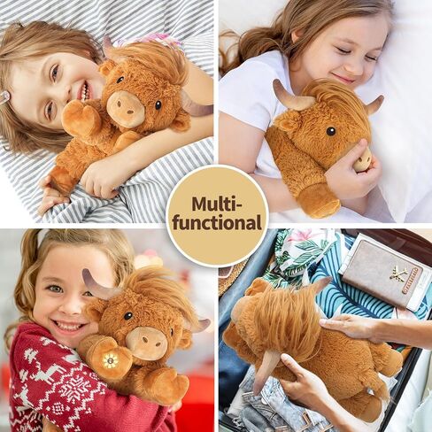 Highland Cow Stuffed Animals with Mooing Sound, Adorable Fluffy Plush Stuffed Animal Highland Cattle, Cute Soft Plushie Highland Cow Toys for Kids Adults & Children Boys Girls Gifts, 15 Inches in Saudi Arabia