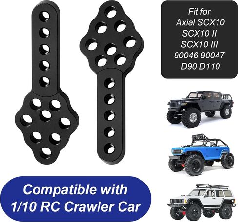 4 قطع معدنية CNC RC سيارة ممتص الصدمات جبل ضبط ارتفاع زاوية الوقوف لمحور SCX10 90046 D90 D110 SCX10III RC الزاحف ترقيات (أسود) in Kuwait