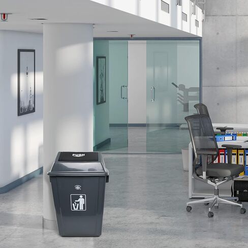 4-Pack 13 Gallon Plastic Kitchen Trash Cans with Swing Lid, Durable Commercial Swing Top Garbage Bin for Office, Patio, Restaurant, Garage in Saudi Arabia