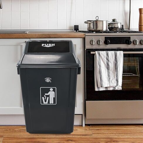 4-Pack 13 Gallon Plastic Kitchen Trash Cans with Swing Lid, Durable Commercial Swing Top Garbage Bin for Office, Patio, Restaurant, Garage in Saudi Arabia