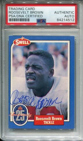 Roosevelt Brown Autographed 1988 Swell Card #20 (PSA) - Baseball Slabbed Autographed Cards in Saudi Arabia