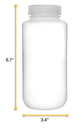 EISCO 12PK Reagent Bottles, 1000ml - Wide Mouth with Screw Cap - Polypropylene - Translucent Labs in Saudi Arabia