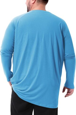 رجالي كبيرة وطويلة الأكمام قميص حماية الشمس UPF 50+ غارد غارد جاف سريع (2xl-8xl) in Kuwait