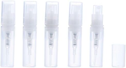 5Pcs 2ml Clear Mini Empty Perfume Bottle,Protable Liquid Container Atomizer Bottles Plastic Sample Bottles Spray Refillable Containers Bottle in Saudi Arabia