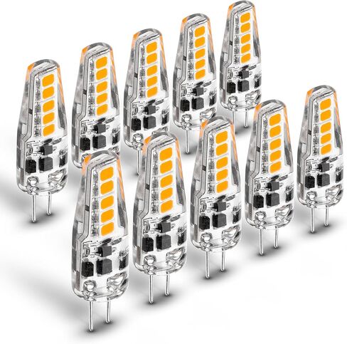 T5 T10 Wedge Base LED مصابيح المناظر الطبيعية 12V الجهد المنخفض 2W 300LM ، DC10-30V/AC12-24V 2700K أبيض دافئ للمنظر الطبيعي في الهواء الطلق مصابيح العربة RV ، 10 حزمة in Kuwait