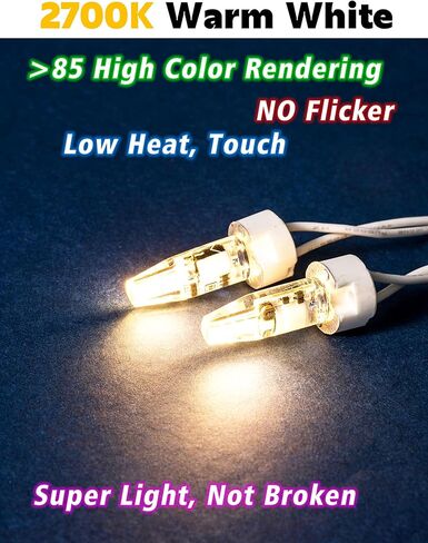 T5 T10 Wedge Base LED مصابيح المناظر الطبيعية 12V الجهد المنخفض 2W 300LM ، DC10-30V/AC12-24V 2700K أبيض دافئ للمنظر الطبيعي في الهواء الطلق مصابيح العربة RV ، 10 حزمة in Kuwait