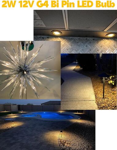 T5 T10 Wedge Base LED مصابيح المناظر الطبيعية 12V الجهد المنخفض 2W 300LM ، DC10-30V/AC12-24V 2700K أبيض دافئ للمنظر الطبيعي في الهواء الطلق مصابيح العربة RV ، 10 حزمة in Kuwait