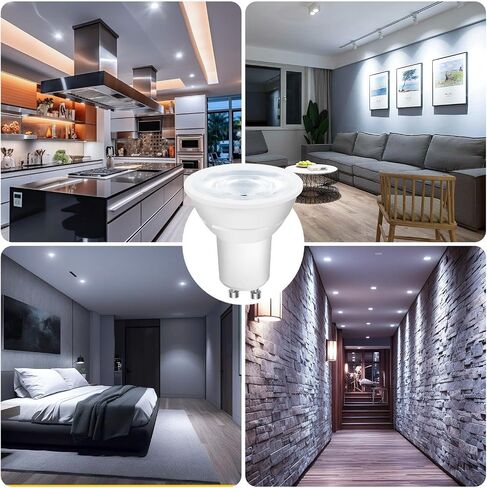 DAYBETTER GU10 LED Light Bulbs, Dimmable GU10 Bulb Replacement for Track Lighting, 5.5w Equivalent 50W, 500 LM Daylight White 5000K, MR16 LED Bulb for Kitchen, Range Hood, Living Room, 12 Pack in Kuwait
