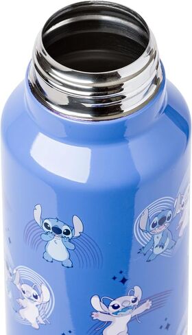 Silver Buffalo Disney Lilo and Stitch Stainless Steel Water Bottle with Strap Featuring Stitch and Angel, 27 Ounces in Saudi Arabia