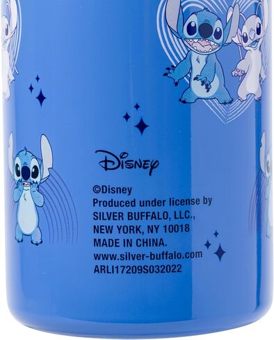 Silver Buffalo Disney Lilo and Stitch Stainless Steel Water Bottle with Strap Featuring Stitch and Angel, 27 Ounces in Saudi Arabia