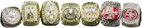 TREASURE FOOTBALL CHAMPIONSHIP RING 49ER 1981 84 88 89 94 12 19 7-TIMES SET & LUXURY BLACK BOX LEGEND VICTORIOUS RARE SPORTS FAN GIFT SERIES - HOLIDAY SHOW COLLECT in Saudi Arabia