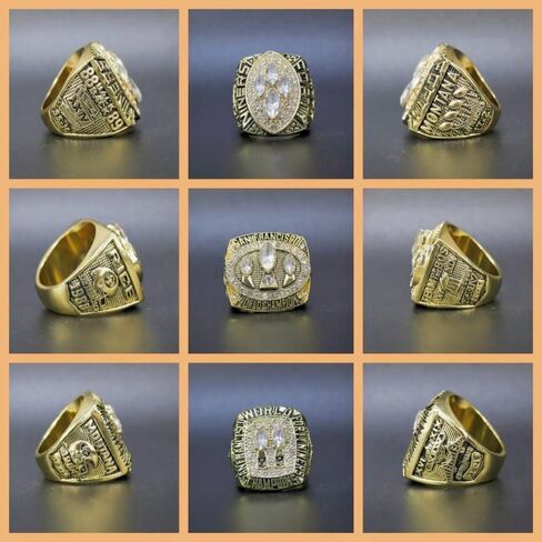TREASURE FOOTBALL CHAMPIONSHIP RING 49ER 1981 84 88 89 94 12 19 7-TIMES SET & LUXURY BLACK BOX LEGEND VICTORIOUS RARE SPORTS FAN GIFT SERIES - HOLIDAY SHOW COLLECT in Saudi Arabia