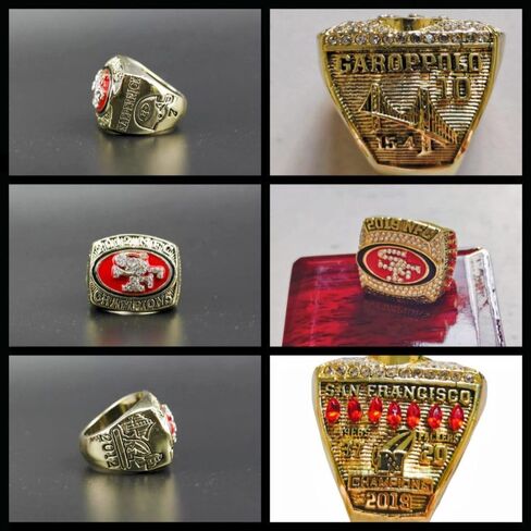 TREASURE FOOTBALL CHAMPIONSHIP RING 49ER 1981 84 88 89 94 12 19 7-TIMES SET & LUXURY BLACK BOX LEGEND VICTORIOUS RARE SPORTS FAN GIFT SERIES - HOLIDAY SHOW COLLECT in Saudi Arabia