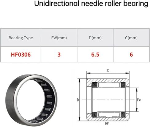 2/4/10pcs HF0306 HF0406 HF0608 HF0612 6x10x12mm HF0812 HF1216 Single Way Needle Bearing One Way Roller Bearing(HF1616 16X22X16,10Pcs) in Saudi Arabia