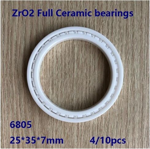 4/10pcs 6805 محامل سيراميك كاملة 25 * 35 * 7MM Ceramic Groove Ball Bearings 25 × 35 × 7mm (10pcs) in Saudi Arabia