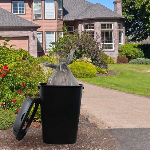 Office Trash Can with Lid, 8 Gallon Kitchen Garbage Can, Plastic Durable Waste and Recycle Bin (Set of 4, Black) in Saudi Arabia