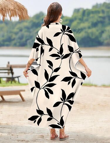 Makabo Kaftan فساتين للنساء Caftans Moo Moo Moo v Neck Beach Swimsuit التستر فوق فستان بوهو هاواي ماكسي in Kuwait