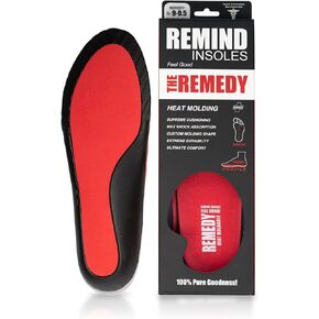 Remind Insoles REMEDY Heat Moldable - Custom Support, Comfort & Performance with Blue Magic Tech - for All Foot Types Arch Support