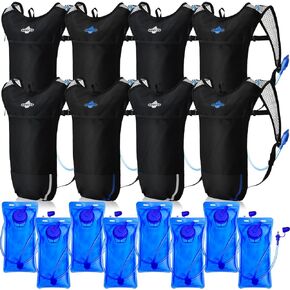 8 Pcs Hydration Backpack Pack with 2L Water Bladder Set Backpack Hydration Pack with Hydration Bladder Cycling Biking Hiking Running Climbing Water Backpack for Kids Men and Women