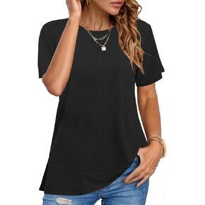 JomeDesign Womens Tops Casual Short Sleeve Crew Neck Shirts Trendy Summer Tees