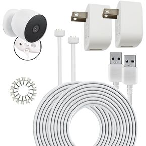 كابل شحن مغناطيسي ومحول طاقة من SKYWORLDM لكاميرا Google Nest Cam (بطارية مدمجة)، قابس 5V1A وكابل طاقة مغناطيسي مقاوم للماء بطول 16 قدم أبيض (1) in Kuwait