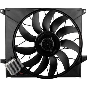 BOXI MB3115118 Radiator Brushless Cooling Fan Assembly Fit for 2000 2001 2002 2003 for Mercedes Benz W163 ML55 AMG (Replaces 1635000293 1635000393)