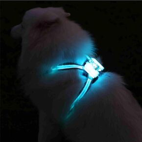 Dog Harness LED Light Up,USB Rechargeable Multicolor Light, Adjustable No Pull Pet Harness for Medium Large Dogs (XL)