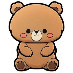 (2 Pack) Cute Kawaii Teddy Bear Vinyl Sticker Decal - 3 Inches for Cars Bumper Trucks Van SUV Window Wall Boat Cup Tumblers Laptop Waterbottle Vehicles