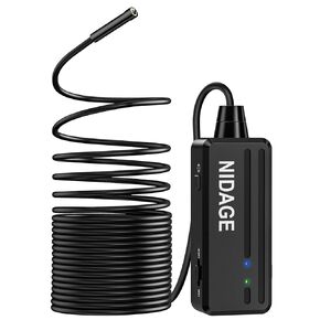 Wireless Borescope NIDAGE 1080P HD Endoscope Camera with Light Waterproof Inspection Camera with 11.5FT Semi-Rigid Snake Camera 5.5mm Scope Sewer Camera for iPhone Android Tablet, Cool Gadgets for Men