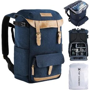 K&F Concept Camera Backpacks for Photographers Travel Bag for Tripod Camera Lence Accessory with laptop compartment and Rain Cover Waterproof Multi-Functional Camera Bags for Dslr Cameras Black