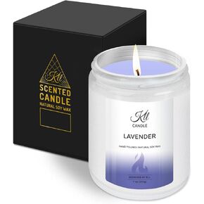 شموع معطرة باللافندر - هدايا لتخفيف التوتر للنساء والزوجة الصديقة، هدايا عيد الأم من الابنة/الابن (7 أونصة) in Kuwait