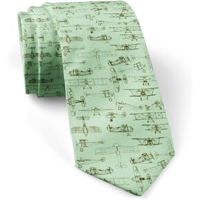 ( Retro Old Airplanes ) Fashion Novelty Necktie, Conversation Neckwear Ties Great for Party and Events