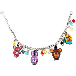 FNAF Sun & Moon Friendship Necklace - 5 Night Freddy Fazbear Chain - FNAF Costume Gift for Kids Men Women and Fans