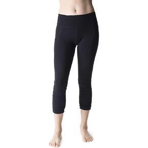 tasc performance women's utopia running fitness yoga ruching printed crop tights
