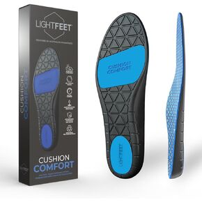 LightFeet Cushion Comfort Insoles: Super Soft and Comfortable Insoles | Designed by Australian Podiatrist with Gel and Memory Foam | Reduces Impact & Joint Stress | Provides All-Day Comfort - XS
