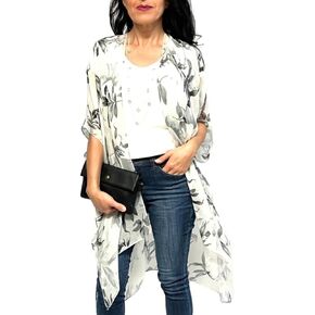 Humble Hilo Womens Kimono Cardigan Sleeveless Lightweight Cover Up Casual & Flowy