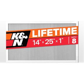 K&N 14x25x1 HVAC Furnace Air Filter, Lasts a Lifetime, Washable, Merv 11, the Last HVAC Filter You Will Ever Buy, Breathe Safely at Home or in the Office, HVC-11425