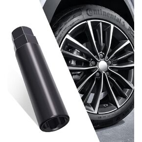 1 PC Automotive Nut Hub Anti-theft Screw Socket, 3.5" Seven-tooth Tuner Locking Lug Nut Key Replacement Wrench, Car Auxiliary Disassembly Accessories, Suitable for Most Car Models (Black)