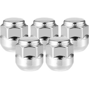 5 Pcs Wheel Lug Nuts Compatible for Honda Odyssey for Honda Pilot, Durable Chorme Plated M14x1.5 Carbon Steel Silver Tone Tire Lugnuts