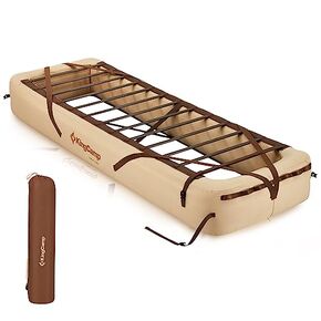 KingCamp Camping Air Bed Frame with Ultralight Inflatable Backpacking Pads, Single High Inflatable Blow-Up Bed Frame for Home, Tent (Bed Only, Air Pump and Mattress Not Included)