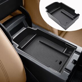 صينية تنظيم وحدة التحكم المركزية المحدثة المتوافقة مع ملحقات Chevy Blazer 2024 2023 2022 2021 2020 2019، صندوق تخزين ثانوي مصنوع من مادة ABS، صينية وحدة تحكم بمسند الذراع، أزرق