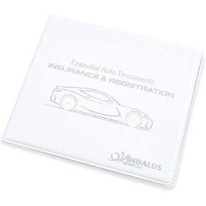 Andalus Auto Registration & Insurance Card Holder, Waterproof Essential Car Registration Holder with Hook & Velcro Closure, Perfect for Every Vehicles Glove Boxes (Black - 5.1" X 4.6")
