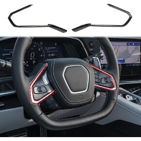 Carbon Fiber Interior Steering Wheel Trim Cover for Chevrolet Corvette C8 2020-2023 (Side trim)