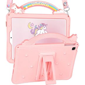 for iPad Air 5th/4th Generation Case 10.9 Inch, for iPad Pro 11 Inch Case Girls Cute Girly Cartoon Kawaii Pretty Purple Design Cover with Stand+Strap Women Funda for Apple Air 10.9"/Pro 11"