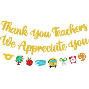 Thank You Teachers We Appreciate You Banner Teacher Appreciation Week Theme Decoration Happy Teacher’s Day Garland Thank You Teacher for All You Do Party Supplies in Saudi Arabia