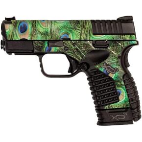 MightySkins Glossy Glitter Skin Compatible with Springfield XDS 3.3 - Peacock Pattern | Protective, Durable High-Gloss Glitter Finish | Easy to Apply, Remove, and Change Styles | Made in The USA