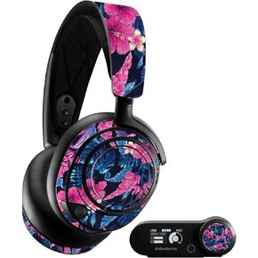 MightySkins Glossy Glitter Skin Compatible with SteelSeries Arctis Nova Pro - Contrast Hibiscus | Protective, Durable High-Gloss Glitter Finish | Easy to Apply and Change Styles | Made in The USA